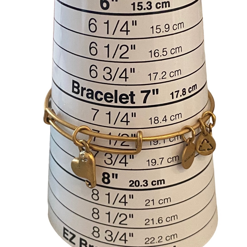 Lex & ani gold tone bangle with heart charms - Picture 2 of 3